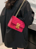 Solid Color Chain Shoulder Bag - Hovatok