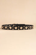 Heart Shape Alloy Detail PU Leather Belt - Hovatok