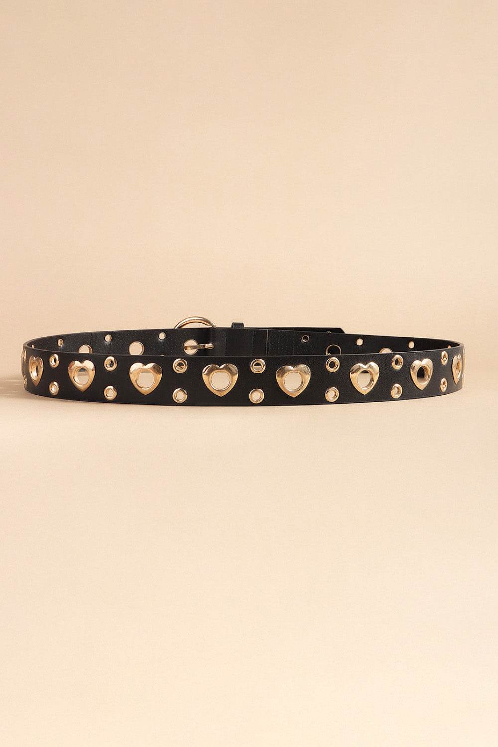 Heart Shape Alloy Detail PU Leather Belt - Hovatok