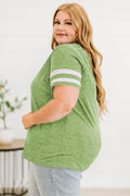 Plus Size Striped V-Neck Tee Shirt - Hovatok