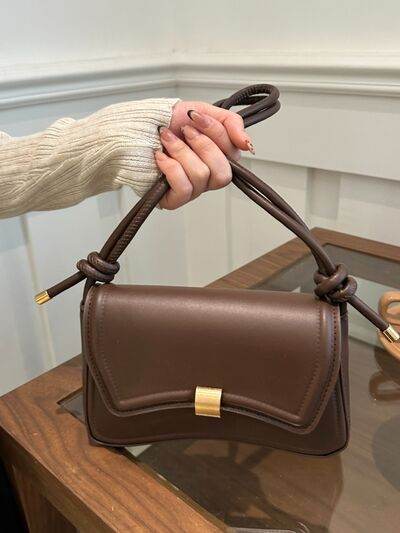 Knotted Strap PU Leather Handbag - Hovatok