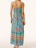 Printed Scoop Neck Midi Cami Dress - Hovatok