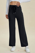 Basic Bae Full Size Air Scuba Drawstring Wide Leg Pants - Hovatok