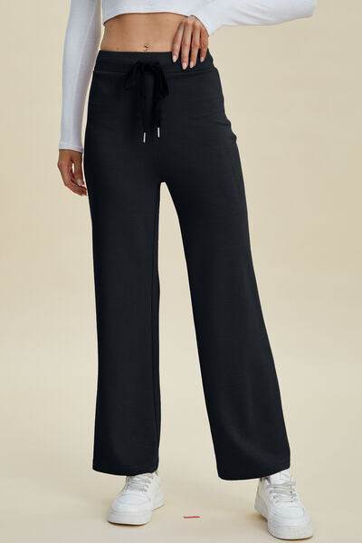 Basic Bae Full Size Air Scuba Drawstring Wide Leg Pants - Hovatok
