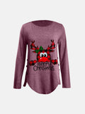 Full Size Reindeer Round Neck Long Sleeve T-Shirt - Hovatok