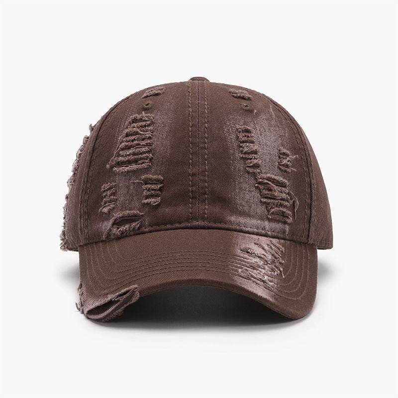 Distressed Adjustable Cotton Baseball Cap - Hovatok