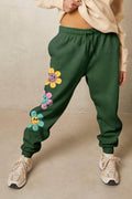 Simply Love Simply Love Full Size Drawstring Flower Graphic Long Sweatpants - Hovatok