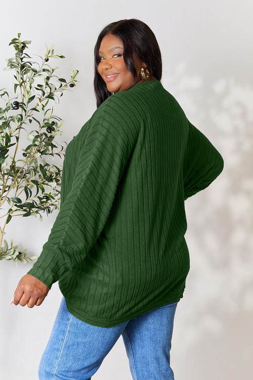 Basic Bae Full Size Ribbed Cocoon Cardigan - Hovatok