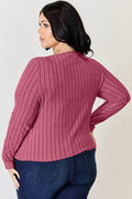 Basic Bae Full Size Ribbed Long Sleeve T-Shirt - Hovatok