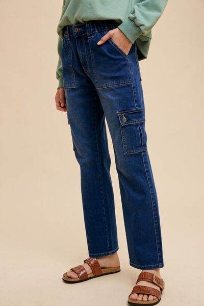 Annie Wear Straight Leg Jeans with Cargo Pockets - Hovatok