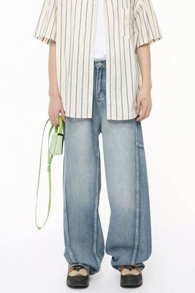 Mid Rise Wide Leg Jeans - Hovatok