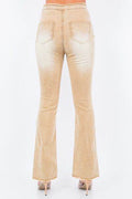 American Bazi V-Cut Ruched Flare Pants - Hovatok
