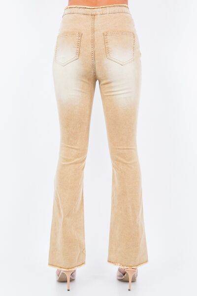 American Bazi V-Cut Ruched Flare Pants - Hovatok