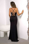 Lace-Up Spaghetti Strap Split Dress - Hovatok