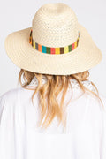Fame Contrast Wide Brim Straw Hat - Hovatok