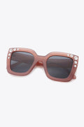 Inlaid Rhinestone Polycarbonate Sunglasses - Hovatok