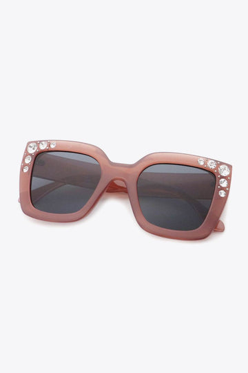 Inlaid Rhinestone Polycarbonate Sunglasses - Hovatok