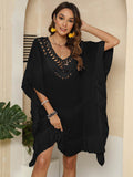 Cutout Ruffled Half Sleeve Cover-Up - Hovatok