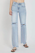 RISEN Full Size High Rise Distressed Wide Leg Jeans - Hovatok