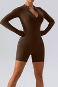 Half Zip Long Sleeve Active Romper - Hovatok