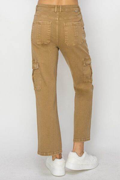 Risen Full Size High Rise Cargo Jeans - Hovatok