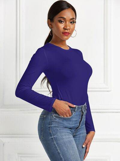 Round Neck Long Sleeve Bodysuit - Hovatok