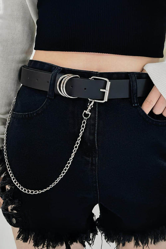 PU Leather Alloy Chain Belt - Hovatok