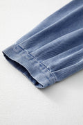 Bow Tie Long Sleeve Denim Top - Hovatok