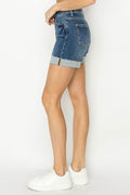 RISEN High Rise Cuffed Denim Shorts - Hovatok