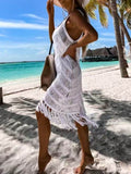 Fringe Scoop Neck Cover-Up - Hovatok