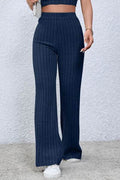 Basic Bae Full Size Ribbed High Waist Flare Pants - Hovatok