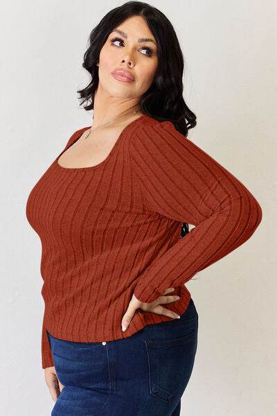 Basic Bae Full Size Ribbed Long Sleeve T-Shirt - Hovatok