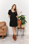 Mandy V-Neck Flounce Sleeve Tiered Dress - Hovatok