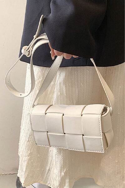Zenana Vegan Leather Woven Crossbody Bag - Hovatok
