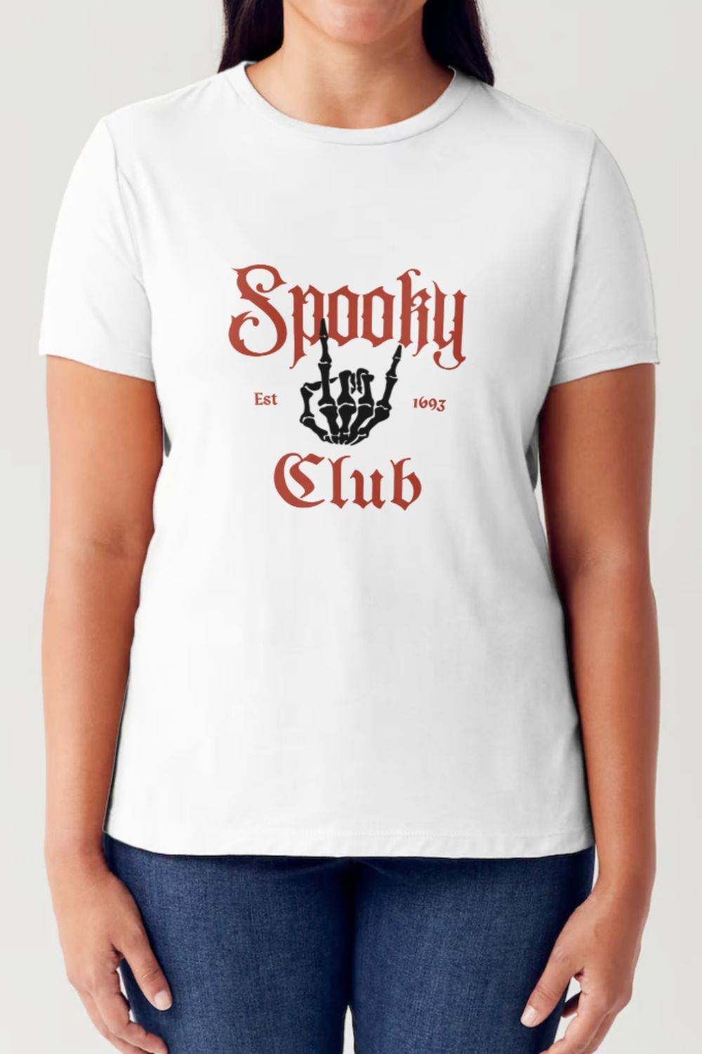 Simply Love Full Size SPOOKY CLUB Short Sleeve Tubular T-Shirt - Hovatok