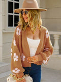 Angel Wings Flower Open Front Long Sleeve Cardigan - Hovatok