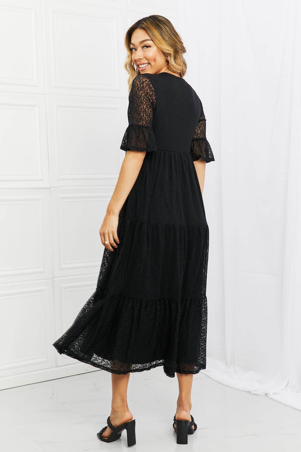 P & Rose Lovely Lace Full Size Tiered Dress - Hovatok