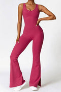 Basic Bae Sleeveless Bootcut Slit Active Jumpsuit - Hovatok