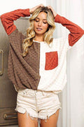 BiBi Color Block Brushed Checker Top - Hovatok