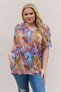 Be Stage Full Size Printed Dolman Flowy Top - Hovatok