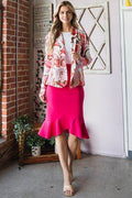 Heimish Full Size Shawl Floral Open Blazers Plus Size - Hovatok