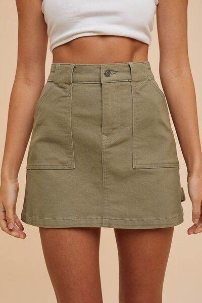 Annie Wear Cargo Denim Mini Skirt - Hovatok
