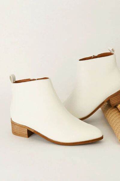 Beast Fashion PU Leather Block Heel Boots - Hovatok