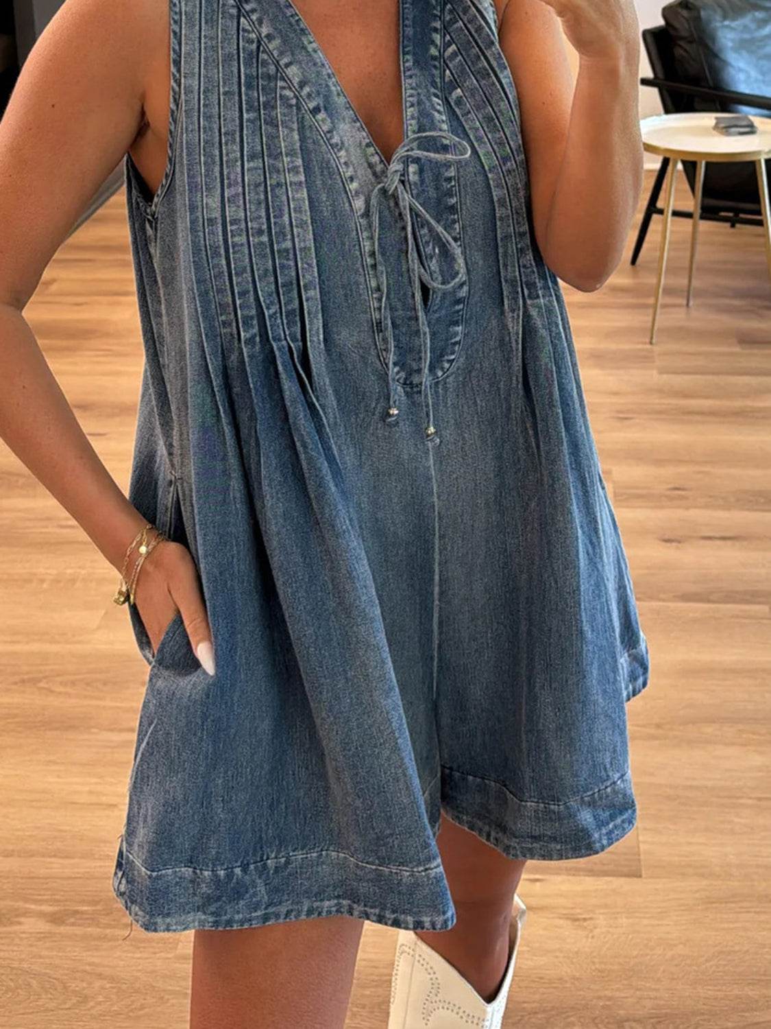 Tied Romper with Pockets - Hovatok