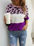 Angel Wings Color Block Round Neck Sweater - Hovatok