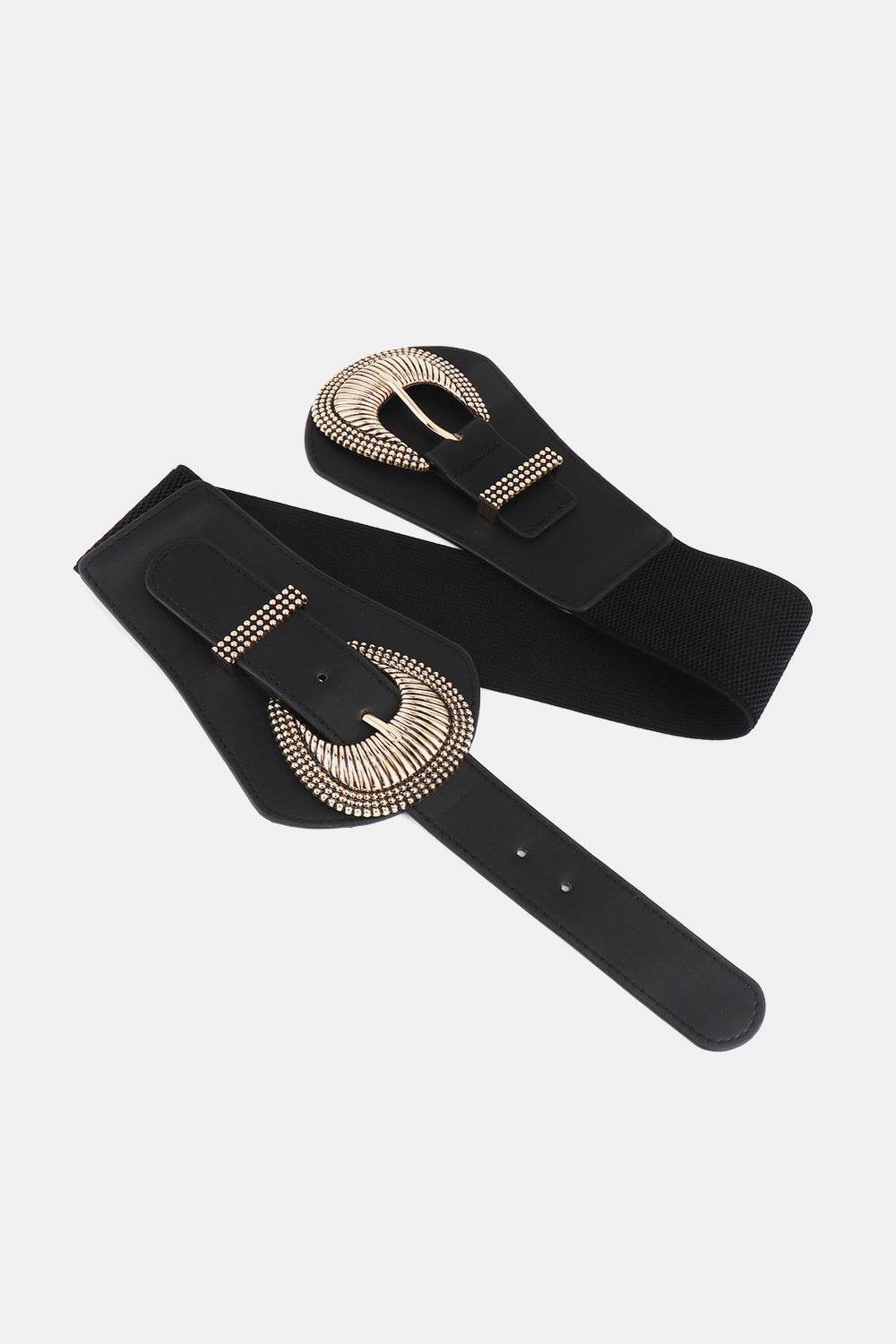 Shell Double Buckle Elastic Wide Belt - Hovatok