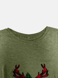 Full Size Reindeer Round Neck Long Sleeve T-Shirt - Hovatok