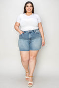 Judy Blue Full Size High Waist Rhinestone Decor Denim Shorts - Hovatok