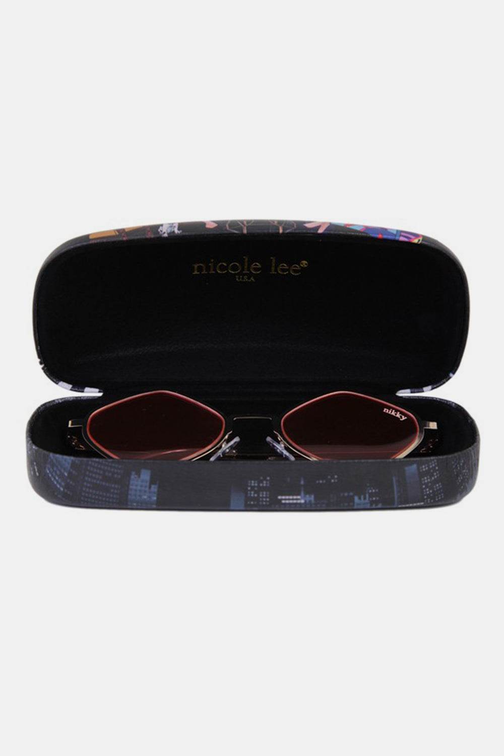 Nicole Lee USA Metal Frame Geometric Sunglasses - Hovatok