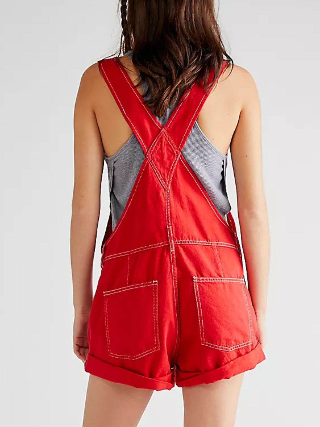Wide Strap Square Neck Denim Overalls - Hovatok